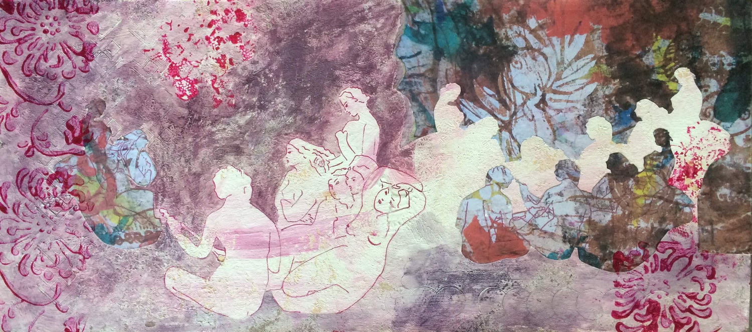 Ingres revisité, techniques mixtes contrecollée sur bois