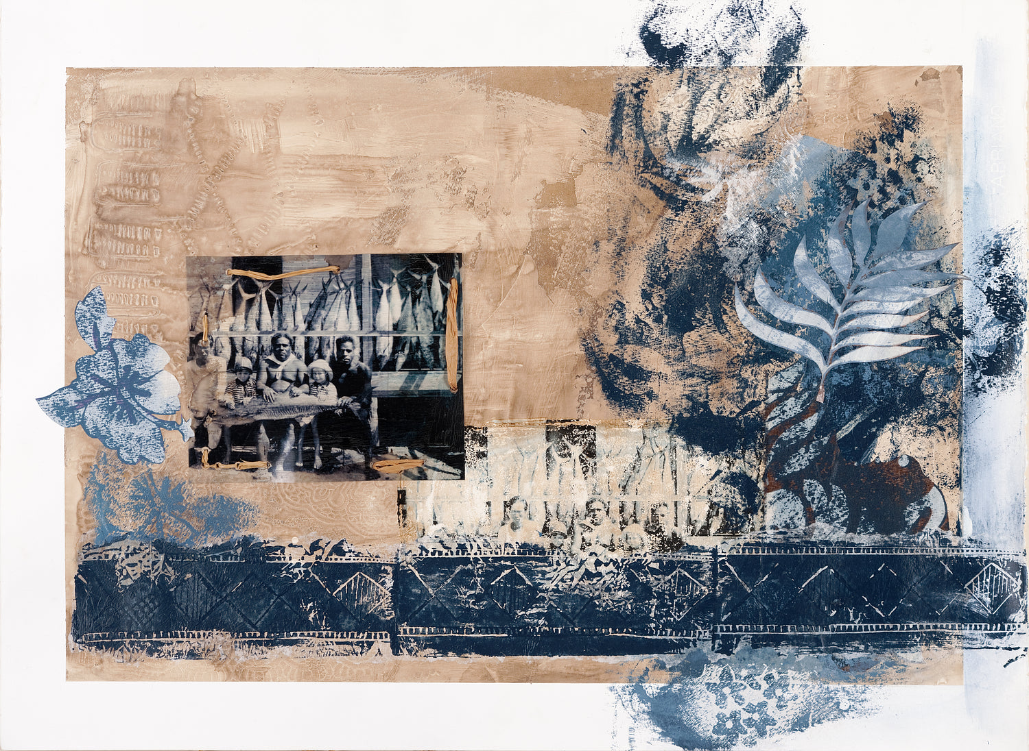 La pêche miraculeuse, mixte media sur papier